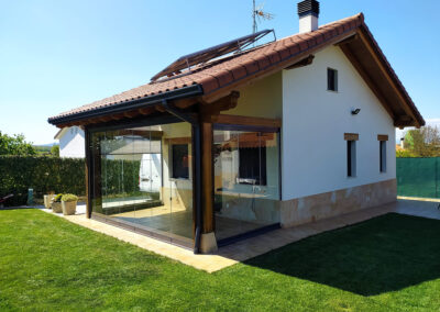 Cortina de cristal en casa de campo